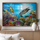 Aquatic Life Sea Turtles Fish Wall Art Canvas Print