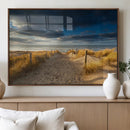 Ocean Beach Dark Clouds Wall Art Canvas Print