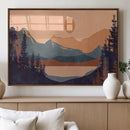 Modern Boho Sunset Canvas Print, Mountain Landscape Triptych