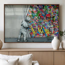 Banksy Colorful Street Graffiti Canvas Wall Art Print, by MyGreatCanvas | Canvas Wall Art Prints | Photo Prints & Wall Decor