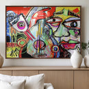 Picasso Style Art Abstract Canvas Wall Art Print , Colorful