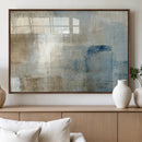 Abstract Blue and Beige Wall Art, Modern Minimalist Canvas
