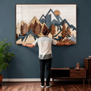 Woodland Mountain Landscape Triptych, Giclee Canvas Art for
