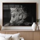Lion Couple Wall Art Canvas Print – Elegant Black and White