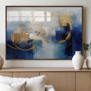 Navy Blue Abstract Wall Art Canvas Print