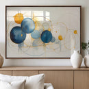 Geometric Blue Orange Abstract Wall Art Canvas, Geometric