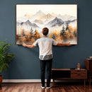 Abstract Mountain Wall Art | Misty Mountain Forest and