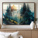 Watercolor Trees Forest Abstract Wall Art Canvas Print,