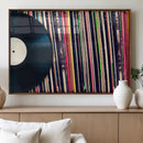 Vinyl Record and Album Collection Canvas Wall Art - Retro