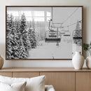 Winter Forest Wall Art Canvas Print – Framed Snowy Mountain