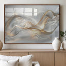 Abstract art Grey and Gold Lines Wall Art
