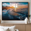 Sunset Beach Ocean Canvas Wall Art – Tranquil Ocean