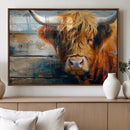 Highland Cow Abstract Canvas Wall Art – Bold Farmhouse