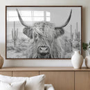 Rustic Charm | Cow Longhorn Black White Bighorn Wall Art by MyGreatCanvas | Canvas Wall Art Prints | Photo Prints & Wall Decor