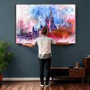 Disney Wall Art: Dreamy Watercolor Cinderella Castle Canvas by MyGreatCanvas | Canvas Wall Art Prints | Photo Prints & Wall Decor