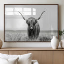 Highland Cow Canvas Wall Art – Majestic Beauty in Black and