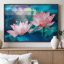 Pink Lotus Flower Canvas Wall Art | Vibrant Floral Wall