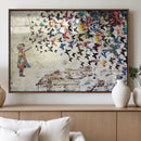 Banksy Wall Art - Banksy Girl Butterfly Graffiti Wall Art