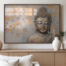 Abstract Buddha Statue Wall Art Canvas Print - Modern