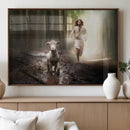 Jesus Canvas Wall Art - Jesus Running After Lost Lamb, by MyGreatCanvas | Canvas Wall Art Prints | Photo Prints & Wall Decor