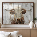 Rustic Longhorn Bull Wall Art Canvas Set – Western-Inspired