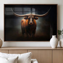 Abstract Texas Longhorn Wall Art Print | 3-Panel Large Texas