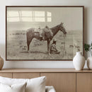 Cowboy Wall Art - Western Horse Canvas Print - Vintage
