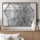 Rustic Tree Ring Wall Art Canvas Print – Framed and Ready to