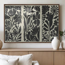 Modern Botanical Wall Art - Floral Black and White Canvas