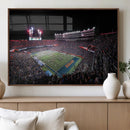 Ben Hill Griffin Stadium Night Game Triple Canvas Wall Art -
