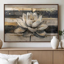 Abstract Lotus Flower Wall Art Canvas Print, Meditation Yoga