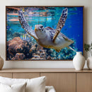 Underwater Sea Turtle Wall Art Canvas Print – Vibrant Ocean