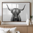 Highland Wall Art Canvas Print – Minimalist Black and White