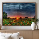 Golden Sunflower Field at Sunset – Breathtaking Sky and