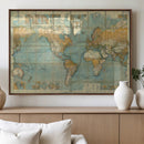 Push Pin World Map Canvas Print – Travel Tracker Wall Art