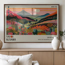 Yayoi Kusama Landscape Canvas Print, Vibrant Floral Mountain