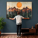 Sunset Mountain Landscape Canvas Wall Art Print - Nature