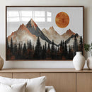 Modern Abstract Mountain Canvas Wall Art Print, Abstract