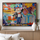 Pop Art Monopoly Man Canvas Wall Art Print - Bold and