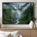 Mountain Forest River Canvas Wall Art Print - Serene Nature