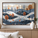 Abstract Winter Landscape Canvas Wall Art Print -  Large