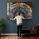 Framed Tree Ring Wall Art - Abstract Colorful Tree Ring Wall