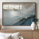 Waves Abstract Wall Art Print, Modern Framed Abstract Canvas