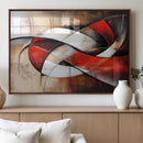 Abstract Wall Art - Modern Red and White Canvas Wall Art