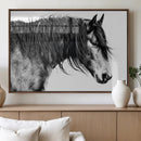 Black Horse Wall Art Canvas Print – Elegant Farmhouse Decor