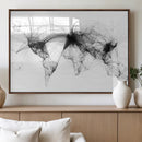 Abstract World Map Wall Art – Framed Geometric Line Canvas by MyGreatCanvas | Canvas Wall Art Prints | Photo Prints & Wall Decor