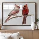 Cardinal Canvas Wall Art - Male and Female Cardinal Print -