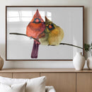 Cardinal Bird Canvas Wall Art - Male and Female Cardinal