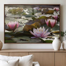 Lotus Flower Wall Art Canvas Print, Water Lily Large Wall