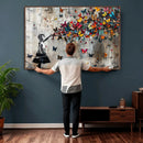 Banksy Butterfly Girl Wall Art – Modern Graffiti Canvas